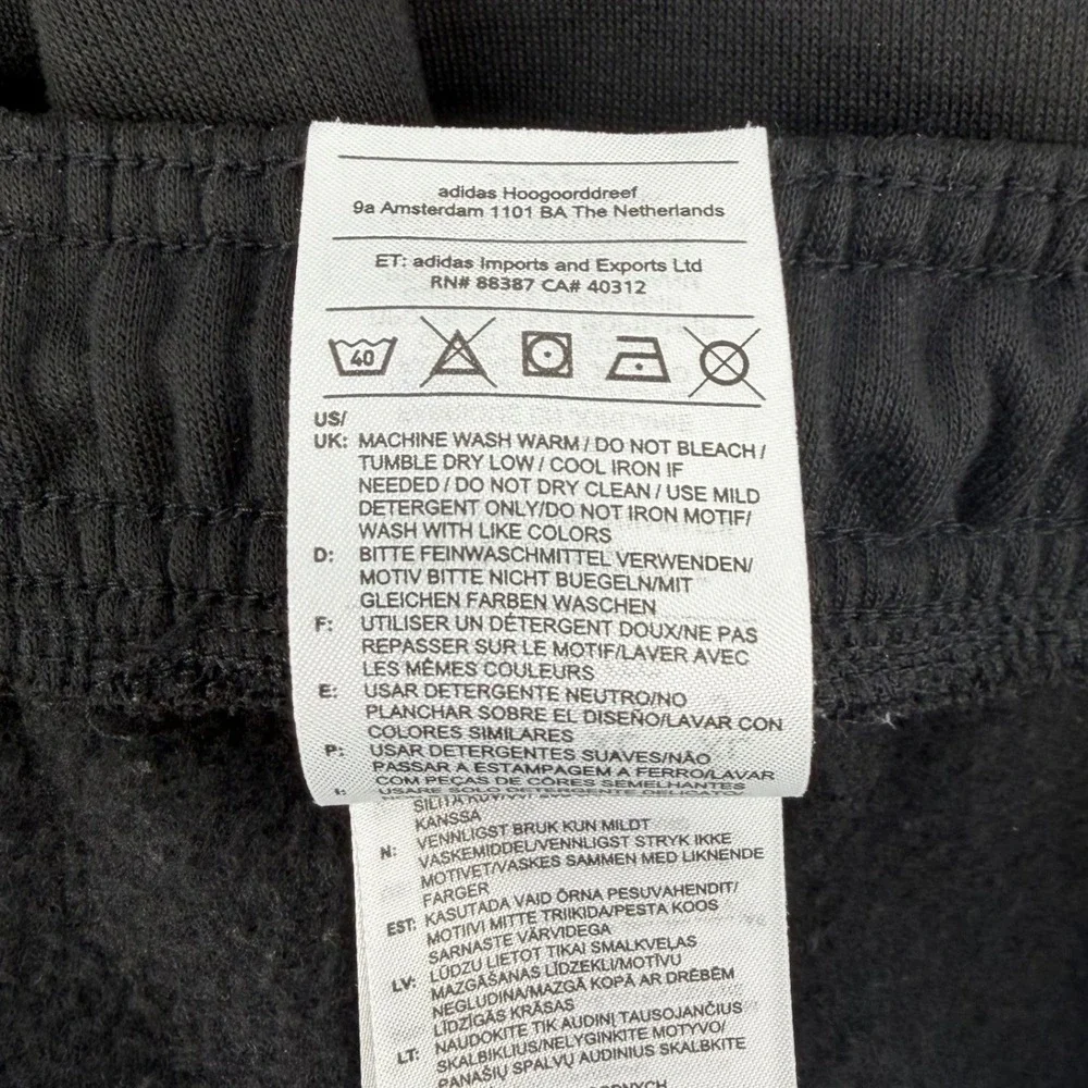 Adidas Track Pants Mens XL Black‎ 3-Stripe Tapered Athletic Joggers Pockets